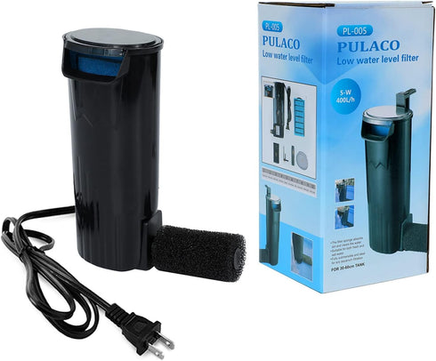 PULACO Internal Aquarium Filter for 3 to 20 Gallons, Ideal for Turtle Tanks, Reptiles, Amphibians, and Fish