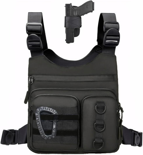 Lightweight Outdoor Chest Bag for Men, EDC Pack with Water Bottle Pocket for Hiking, Cycling