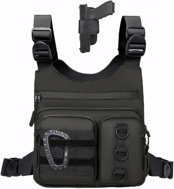 Lightweight Outdoor Chest Bag for Men, EDC Pack with Water Bottle Pocket for Hiking, Cycling