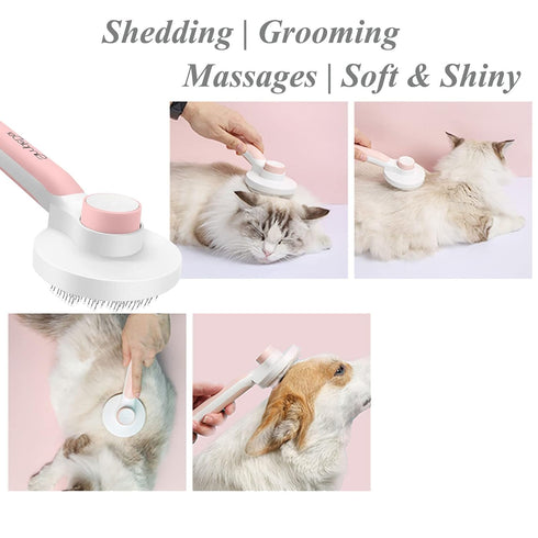 Self Cleaning Slicker Brush for Dogs and Cats - Pet Grooming Brush for Removing Undercoat, Loose Hair, Mats, Dirt