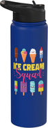 Cute Ice Cream Lover Boy Girl HS0 Ice Cream Team Cone Popsicle Ice Cream Squad Stainless Steel Insulated Water