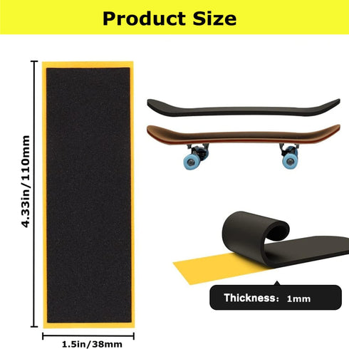WINDIR 24Pcs Fingerboards,38 110mm (24pcs) Foam Grip Tape for * Professional Black Wooden MiNi Skateboards