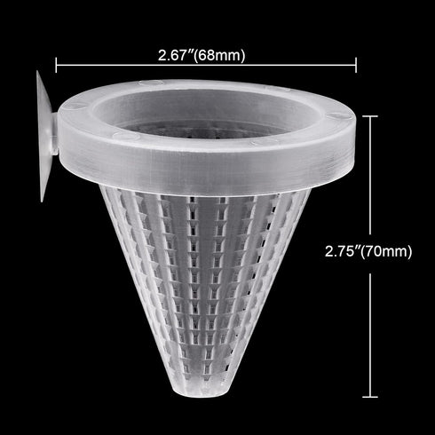 WEAVERBIRD 4PCS Aquarium Nematode Feeder, Live Blood Worm Plastic Cone Cup Shape Basket Feeder for Fish