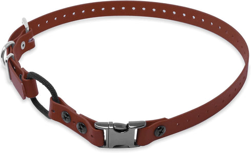 Educator Quick Snap Bungee Dog Collar, Biothane, Waterproof, Adjustable for Custom Fit, 1-Inch (Brown)