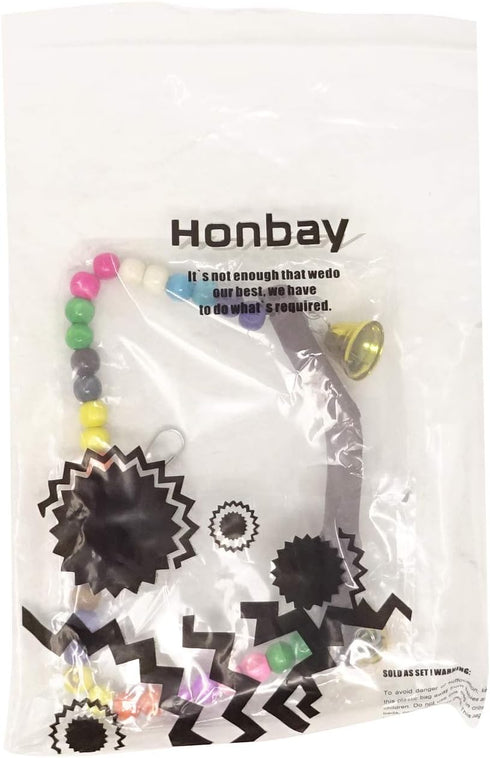Honbay Wooden Bird Swing Perch Toy for Small Sized Parrots