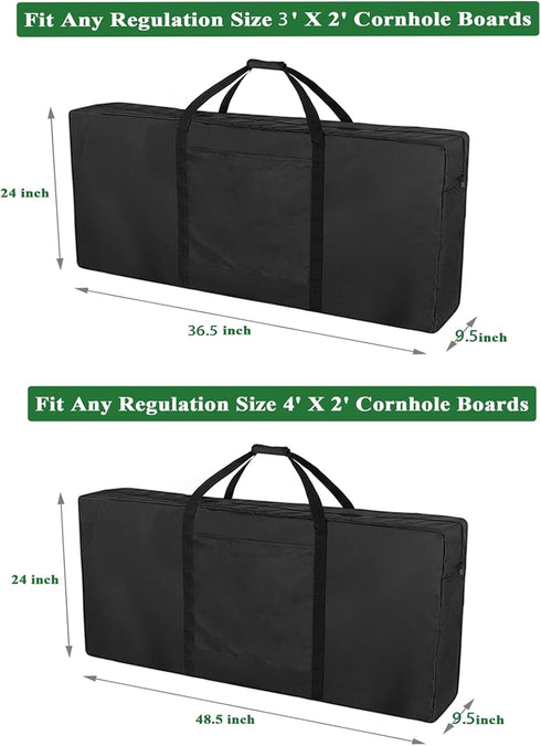 Professional Cornhole Carrying Case, Regulation Size Cornhole Boards Carrying Bag, Black Cornhole Board Covers