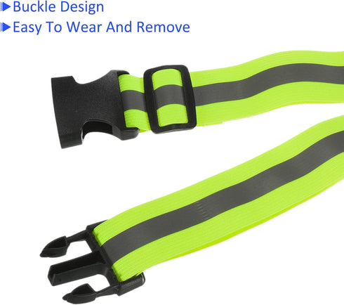 Reflective Belt Bands, High Visibility Safety Reflector Tape Gear for Cycling Running Night Walking, 24x1.6 Inch