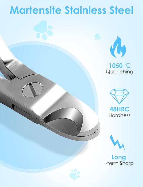 Trimmer Gobeigo Upgrade Wide Open Dog Nail Clippers for Large Dogs Cut Like Butter, Heavy Duty Dog Nail Full Metal