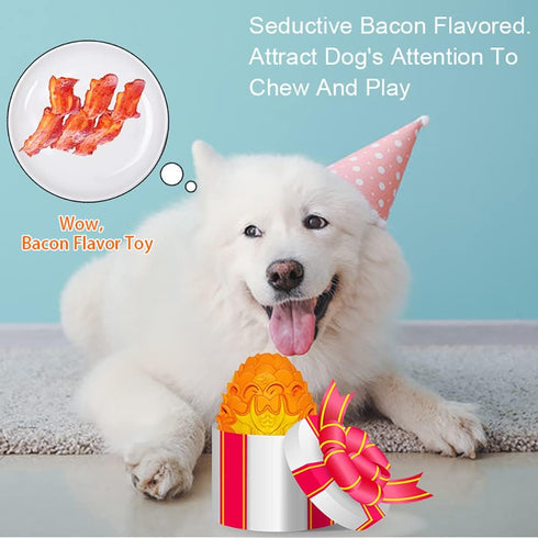 Dragon Egg Dog Chew Toys for Aggressive Chewers, Indestructible Tough Toys for Medium Large Dogs (Orange)