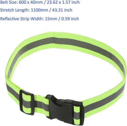 Reflective Belt Bands - High Visibility Safety Reflector Tape for Cycling Running Night Walking (24x1.6 Inch, Green)