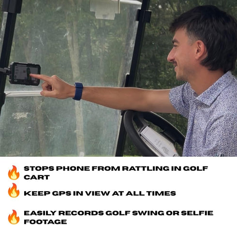 Luna's Phone Holder V2.5 110lb-Rated Magnetic Golf Cart Mount, Magnetic Mount to Steel Bar on Golf