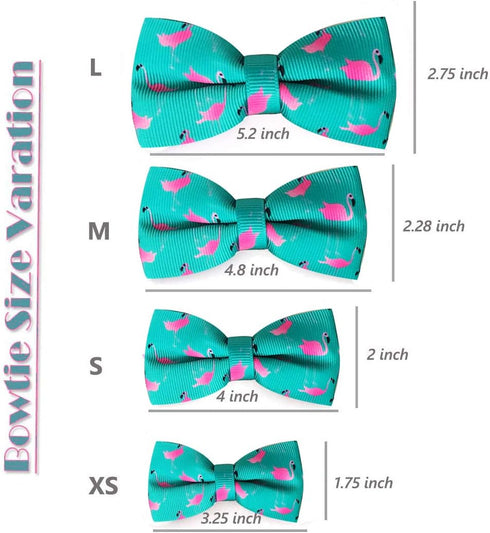 azuza Bowtie Dog Collar - Soft & Comfy Dog Collar with Bow, Fun Patterns & Bright Color for Small Dogs