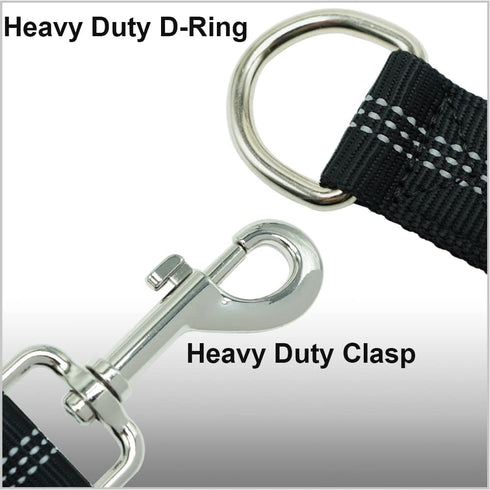 MayPaw Bungee Dog Leash Extension Attachment, 18" Reflective Shock Absorbing Lead Extender for Dog Walking Running Training, Black
