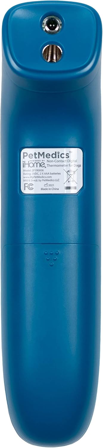 PetMedics by iHome Cat & Dog Thermometer for Pets Ear or Belly No Contact Scan - Large Number Digital Lit Display