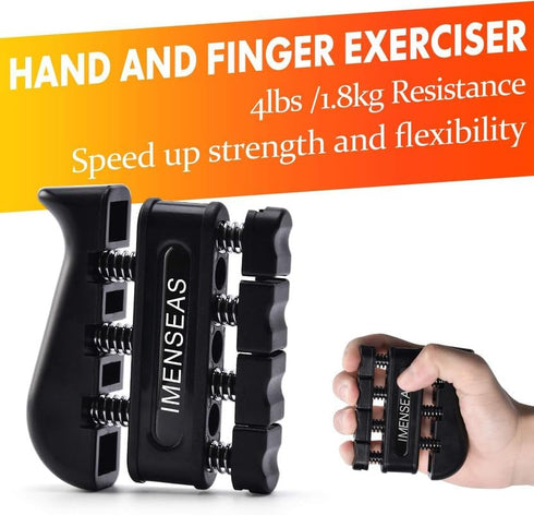 Grip Strength Trainer 7 Pack, Adjustable Finger Stretcher Resistance Bands, Hand Gripper Strength Ring & Stress Ball