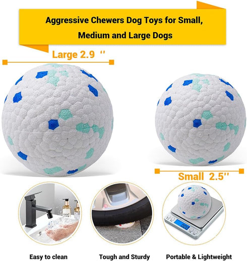 Indestructible Durable Bouncy Floating Balls for Dogs - Dog Balls Toys for Aggressive Chewers