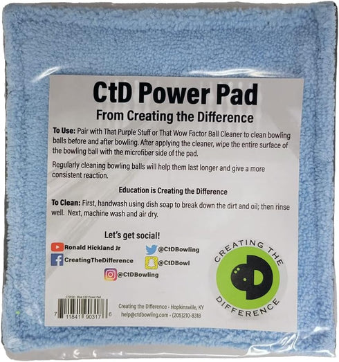 Creating the Difference Power Pad | Microfiber Bowling Ball Cleaning Towel | Bowling Ball Cleaner | Removes Dirt & Oil