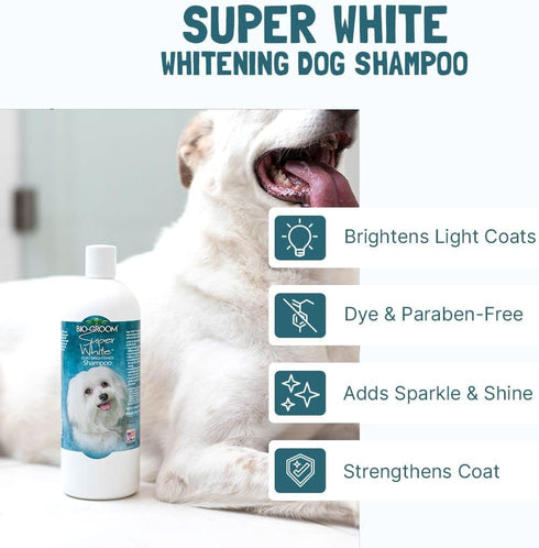Bio-Groom Super Whitening Dog Shampoo - Whitening Pet Shampoo, Cruelty-Free, 1 Gallon