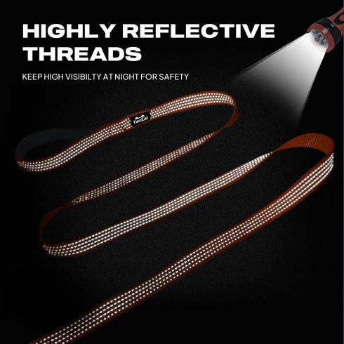 TwoEar 6FT Reflective Dog Leash, Comfortable Soft Padded Handle, Heavy Duty Nylon for Small Medium Large Dogs, Orange