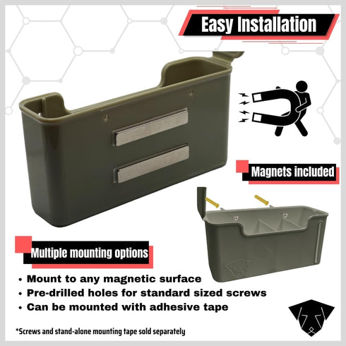 Dog Poop Bag Dispenser - Magnetic Mount - Indoor/Outdoor - Wall Mount - Waste Bag Dispenser - Magnet - Screw-on