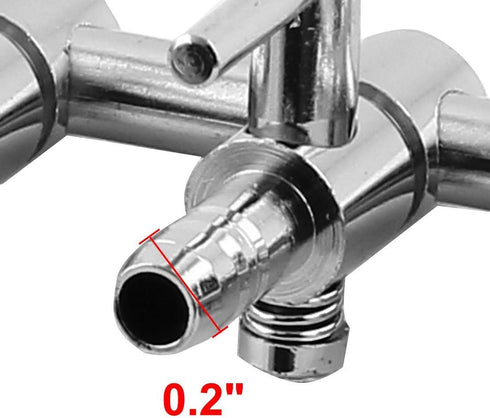 Stainless Steel Aquarium Fish Tank 9-way Air Pump Control Valve Manifold Taps, Silver Tone