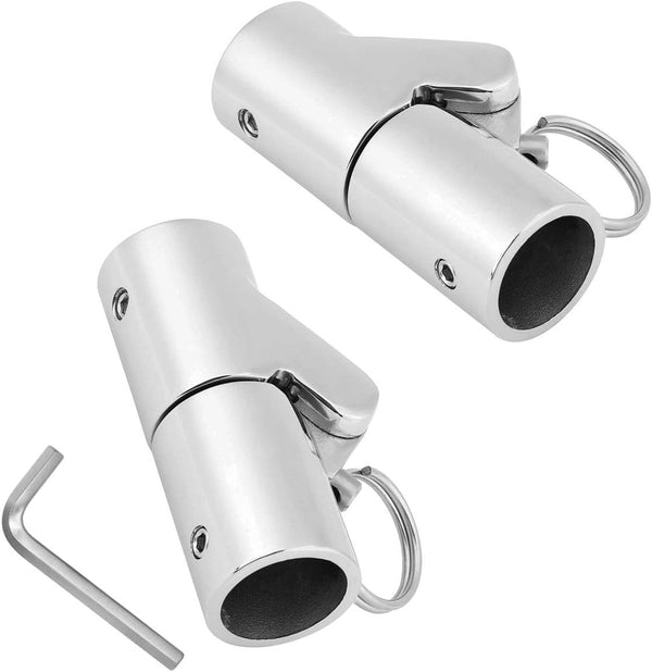 SHENGHUISS 2 Pack 7/8 Inch (22MM) Stainless Steel 316 Folding Swivel Coupling Tube Pipe Connector Fitting for Boat Hand