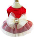 ANIAC Retro Dog Tulle Dress with Leash Ring, Spring Summer Puppy Clothes for Small Dogs (Red, X-Large)