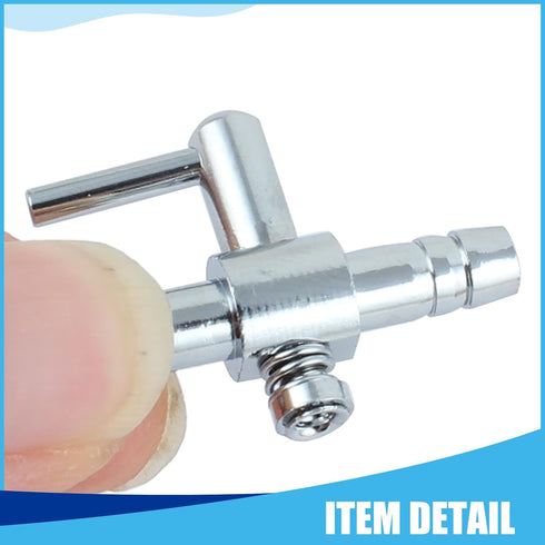 Stainless Steel Air Pump Control Valve, Single Way Air Valve Distributor for Aquarium Pump, 1.2X 0.83x 0.31inch (Silver