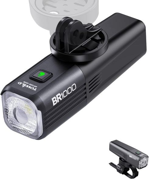 TOWILD BR1000 Bike Lights, 1000 Lumen Lightweight Front Light for Night Riding, Rechargeable Battery, Compatible with