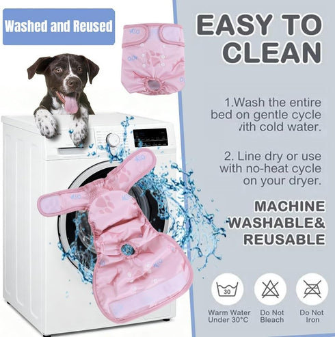 AIO Female(3 Pack), Dog Diapers Small Medium Large Highly Absorbent Wraps Reusable Dog Diapers Female