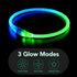 LED Dog Collar Light Up Dog Collars 1 Count USB Rechargeable TPU Glow Safety Basic Dog Collars for Large Medium Small Dogs (Green + Blue)