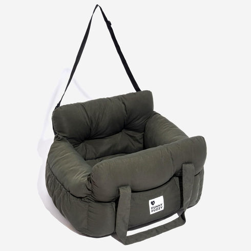 25lbs, Funny Fuzzy Dog Car Booster Seat for Small Medium Dogs Up to Waterproof Fabric with Non-Slip Base & Safety