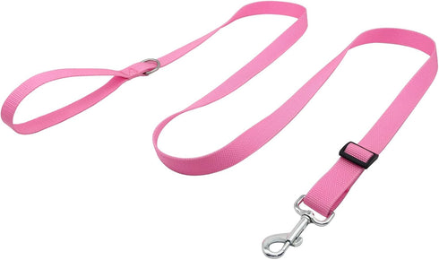 6FT/10FT Adjustable Dog Leash, Nylon Leashes for Medium Large Dogs (6FT, Pink)