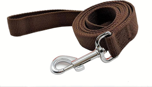 Strong Dog Leash 4FT/5FT/6FT, Nylon for Small Medium Large Dogs, Brown, 1 in x 10 ft