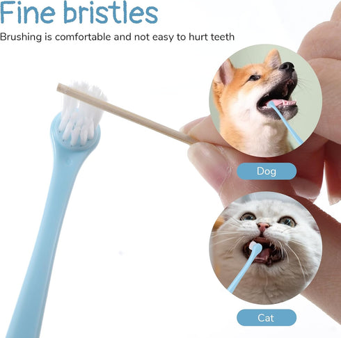 Josojoou 4PCS Packaged, Small Dog Toothbrush, Mini Head Soft Pet Toothbrush, Ergonomic Cat Tooth Brush for Puppies