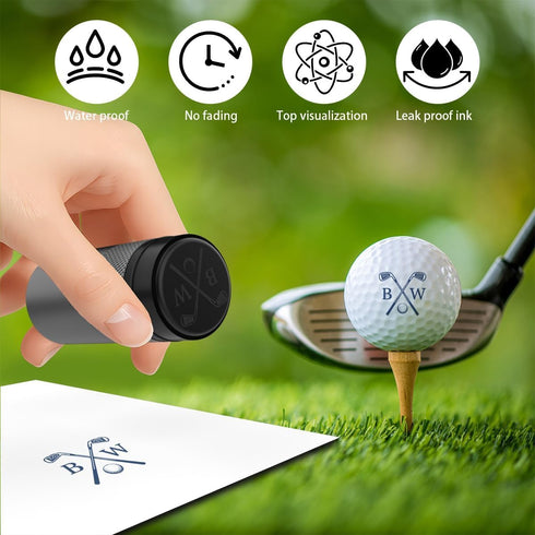 17mm Personalized Golf Ball Stamp Marker, Custom Large Logo Stamper, Reusable Waterproof Aluminum Golf Ball Marking