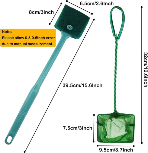 Fish Tank Cleaning Tools, 8 in 1 Aquarium Feeder Tools Kit, Stainless Steel Feeding & Plant Cleaner