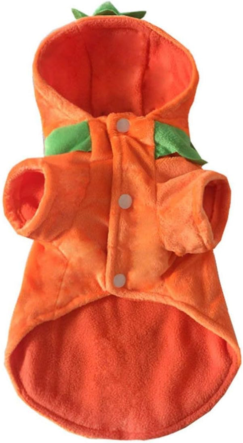 Mogoko Dog Cat Halloween Pumpkin Costumes, Funny Pet Cosplay Dress, Puppy Fleece Hoodie Coat, XL for 12.0~18.0 lbs