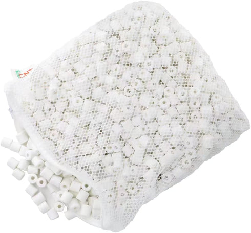CNZ Premier Bulk Bio Ceramic Rings Filter Media for Aquarium Koi Fish Pond Reef Filter, 5-lbs