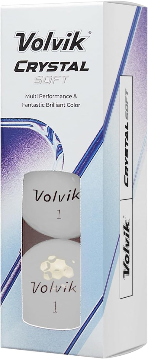 12 Pack Volvik Crystal Soft Golf Balls - White Color