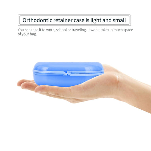 Orthodontic Retainer Case with Vent Holes - Mouthguard Container with Hinged Lid for Office, Travel, Household