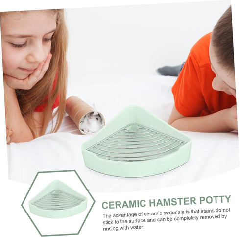 Chinchilla Abaodam Small Pet Cage Supply Bunny Litter Box Ceramic Pet Toilet Hamster Potty Rabbit Toilet Box
