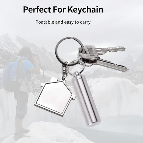 Stainless Steel Survival Pill Storage, Air-Tight Waterproof Capsule Bottle with Seal Ring for Outdoor Use