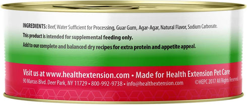 95% 5.5 oz 24) Health Extension Beef Grain-Free Wet Dog Food, High Protein Recipe, Limited Ingredients, Picky Eaters
