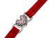 CHUKCHI Pink Soft Velvet Safe Cat Adjustable Collar with Crystal Heart Charm, 8-11 Inches
