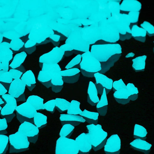 Glow in The Dark Gravel Stones, Decorative Rocks for Fish Tank, Aquarium Garden Planter, 280g/10oz (5-8mm, Blue)
