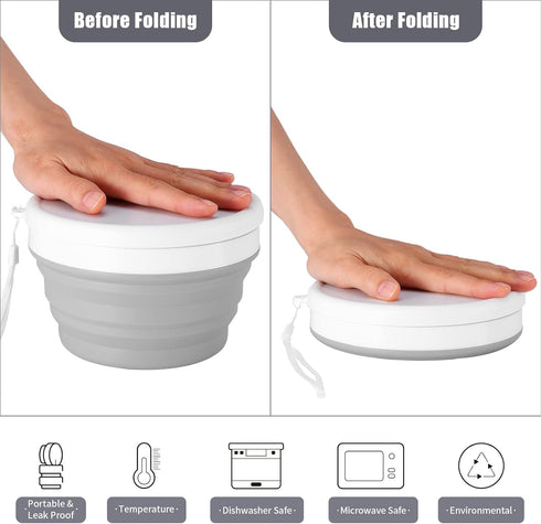 Odoland Mess Kit for Camping, 1 Person with Silicone Collapsible Bowl, Cup & Stainless Steel Spoon for Outdoor