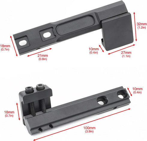 NOBUHIRO Metal Offset Light Mount for M300 M600 Series Tactical Flashlight, Fits 20mm Picatinny Rail
