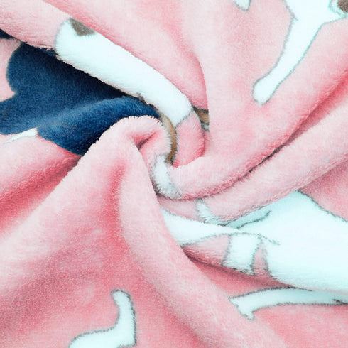 Fluffy Flannel Fleece Pet Dog Bed Throw Blanket Cover for Couch, 29.5 x 39.5 Inches, Cute Animals Design