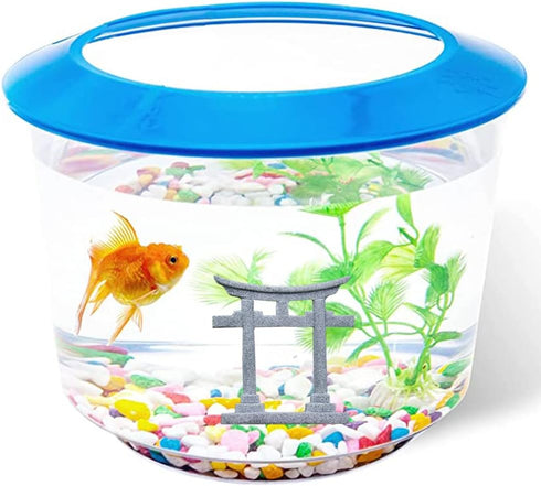 Asian Japanese Shinto Torii Gate Aquarium Decorations, Miniature Shrine Ornament for Fish Tank